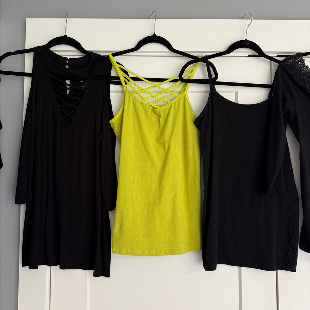 TORRID BUNDLE 8 Tops Women's Black Tank, Mesh, Strappy, Cut Out, SEXY SIZE 00